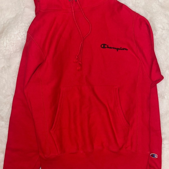 Red champion reverse weave hoodie - Picture 3 of 5